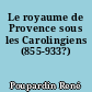 Le royaume de Provence sous les Carolingiens (855-933?)