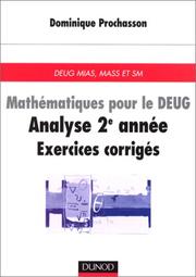 Analyse 2e année : exercices corrigés : mathématiques pour le DEUGi