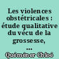 Les violences obstétricales : étude qualitative du vécu de la grossesse, de l'accouchement et du séjour en suites de couches de femmes interrogées au CHU de Nantes
