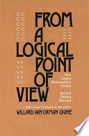 From a logical point of view : 9 logico-philosophical essays