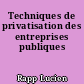 Techniques de privatisation des entreprises publiques