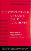 The completeness of Kant's table of judgments