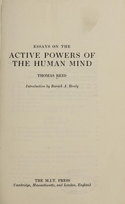 Essays on the active powers of the human mind