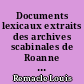 Documents lexicaux extraits des archives scabinales de Roanne : La Gleize 1492-1794