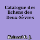 Catalogue des lichens des Deux-Sèvres