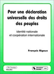 Pour une déclaration universelle des droits des peuples : identité nationale et coopération internationale
