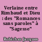 Verlaine entre Rimbaud et Dieu : des "Romances sans paroles" à "Sagesse"