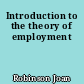 Introduction to the theory of employment