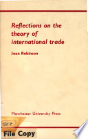 Reflections on the theory of international trade