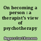 On becoming a person : a therapist's view of psychotherapy