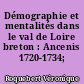 Démographie et mentalités dans le val de Loire breton : Ancenis 1720-1734; 1820-1834