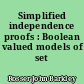 Simplified independence proofs : Boolean valued models of set theory