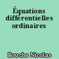 Équations différentielles ordinaires