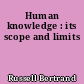 Human knowledge : its scope and limits