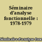 Séminaire d'analyse fonctionnelle : 1978-1979