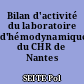 Bilan d'activité du laboratoire d'hémodynamique du CHR de Nantes (1973-1975).