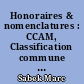 Honoraires & nomenclatures : CCAM, Classification commune des actes médicaux