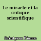 Le miracle et la critique scientifique