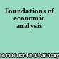 Foundations of economic analysis