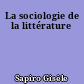 La sociologie de la littérature