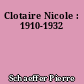 Clotaire Nicole : 1910-1932