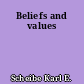 Beliefs and values
