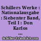 Schillers Werke : Nationalausgabe : Siebenter Band, Teil I : Don Karlos : Hamburger Bühnenfassung 1787, Rigaer Bühnenfassung 1787, letzte Ausgabe 1805