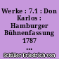 Werke : 7.1 : Don Karlos : Hamburger Bühnenfassung 1787 : Rigaer Bühnenfassung 1787 : Letzte Ausgabe 1805