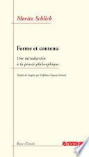 Forme et contenu : Une introduction à la pensée philosophique