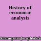 History of economic analysis