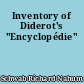Inventory of Diderot's "Encyclopédie"