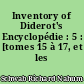 Inventory of Diderot's Encyclopédie : 5 : [tomes 15 à 17, et les suppléments]