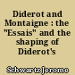 Diderot and Montaigne : the "Essais" and the shaping of Diderot's humanism
