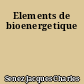 Elements de bioenergetique