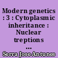 Modern genetics : 3 : Cytoplasmic inheritance : Nuclear treptions and mutations : Sex determination and life cycles