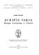Scripta varia : mélanges d'archéologie et d'histoire