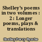 Shelley's poems in two volumes : 2 : Longer poems, plays & translations