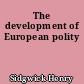 The development of European polity