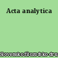 Acta analytica