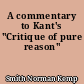 A commentary to Kant's "Critique of pure reason"