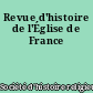 Revue d'histoire de l'Église de France