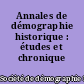 Annales de démographie historique : études et chronique