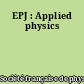 EPJ : Applied physics
