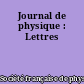 Journal de physique : Lettres