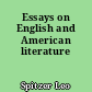 Essays on English and American literature