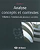 Analyse : concepts et contextes : Volume 2 : Fonctions de plusieurs variables