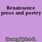 Renaissance prose and poetry