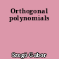 Orthogonal polynomials