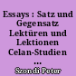 Essays : Satz und Gegensatz Lektüren und Lektionen Celan-Studien : Anhang : Frühe Aufsätze : 2