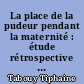 La place de la pudeur pendant la maternité : étude rétrospective réalisée auprès de 303 femmes accouchées au CHU de Nantes